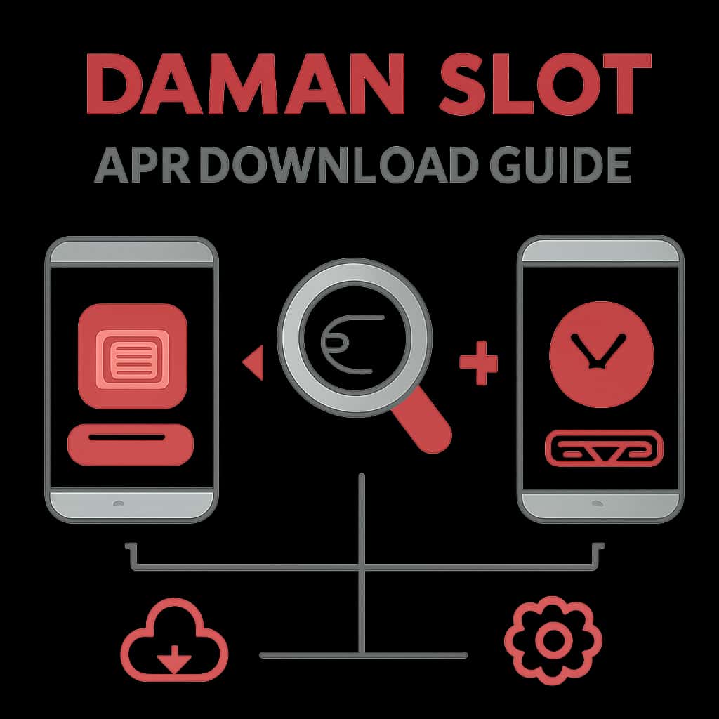 An educational diagram clarifying the steps involved in downloading the Daman Slot App.