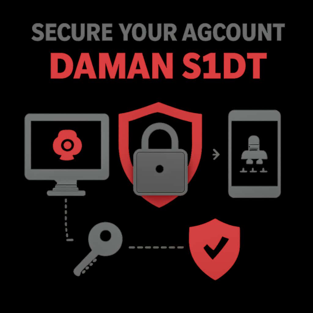 An illustrative diagram showing account security steps for Daman Slot.
