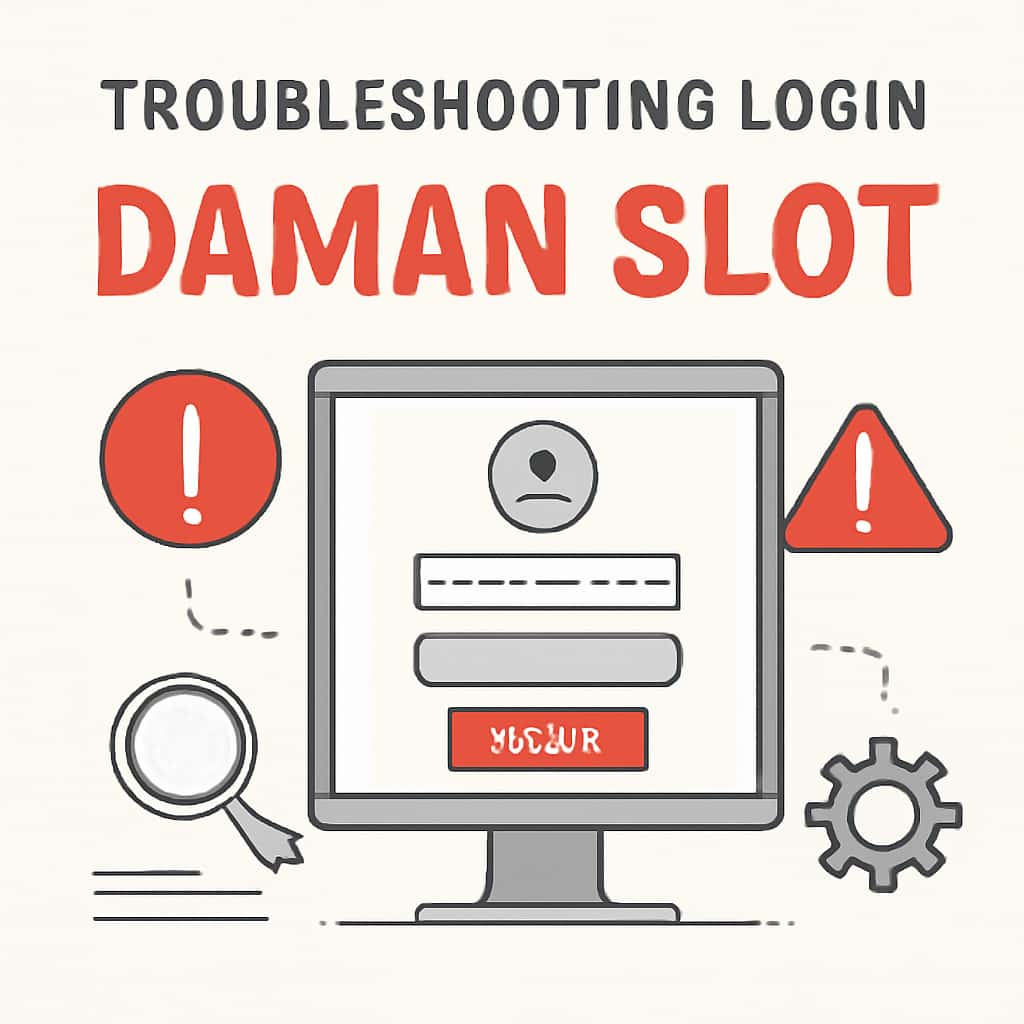 An educational diagram about troubleshooting login for Daman Slot.